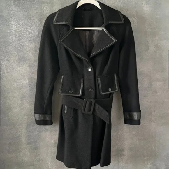 BEBE Black Trench Coat Jacket - XS - Picture 1 of 6